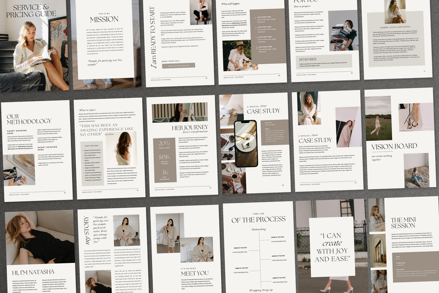Service and Pricing Guide Canva template for coaches and freelancers | Editable 60 Pages (Digital Download)