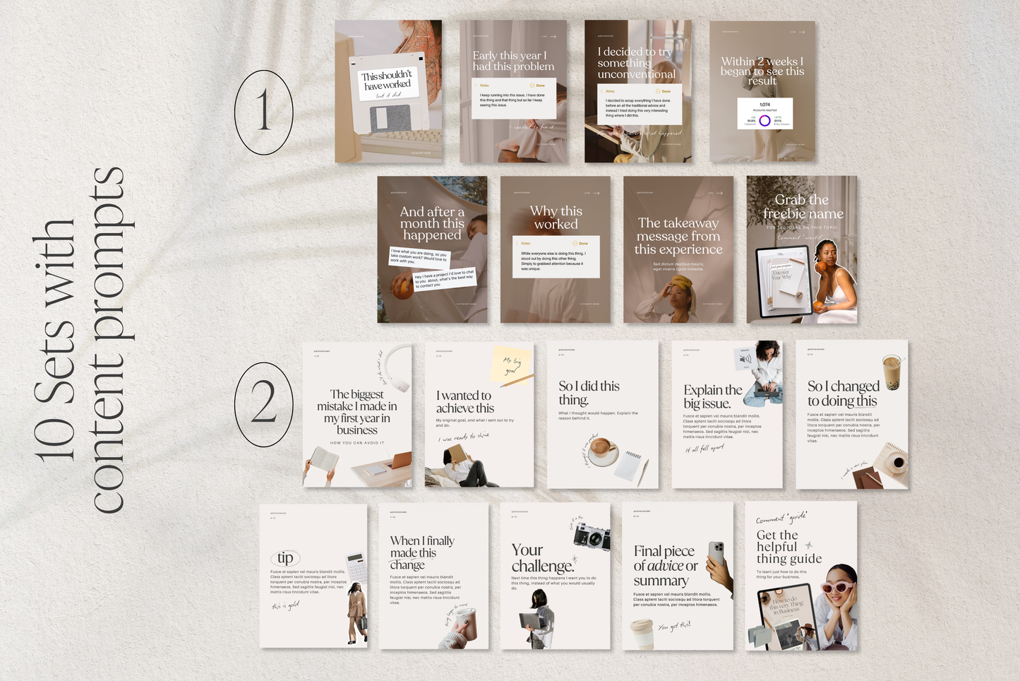 Instagram Carousel Templates for Small Business Canva Story Telling Social Media Posts collage scrapbook style | Digital Downloads
