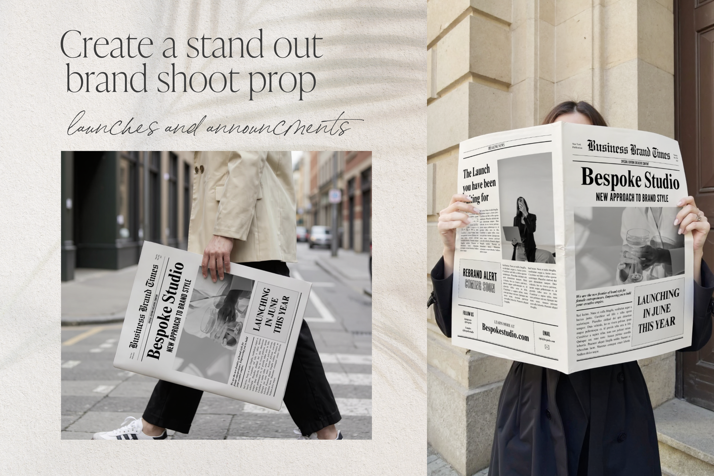 Canva Business Brand Newspaper Template, Editable Newspaper Announcement, Custom Newspaper For Branding Photoshoot | Digital Download