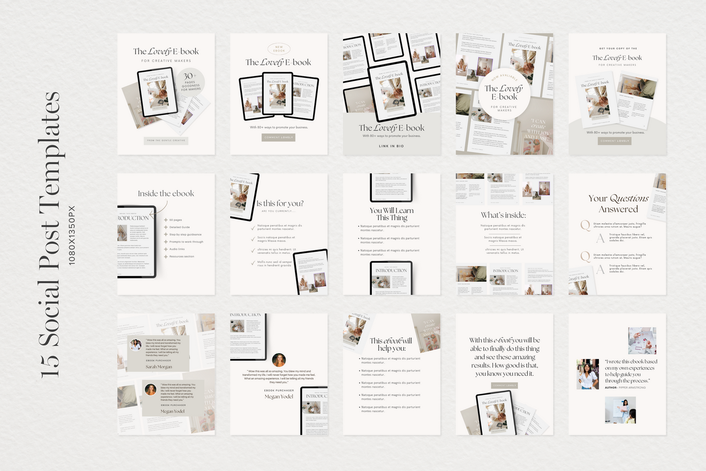 Ebook Marketing Promotion Graphics Canva Templates (Digital Download)
