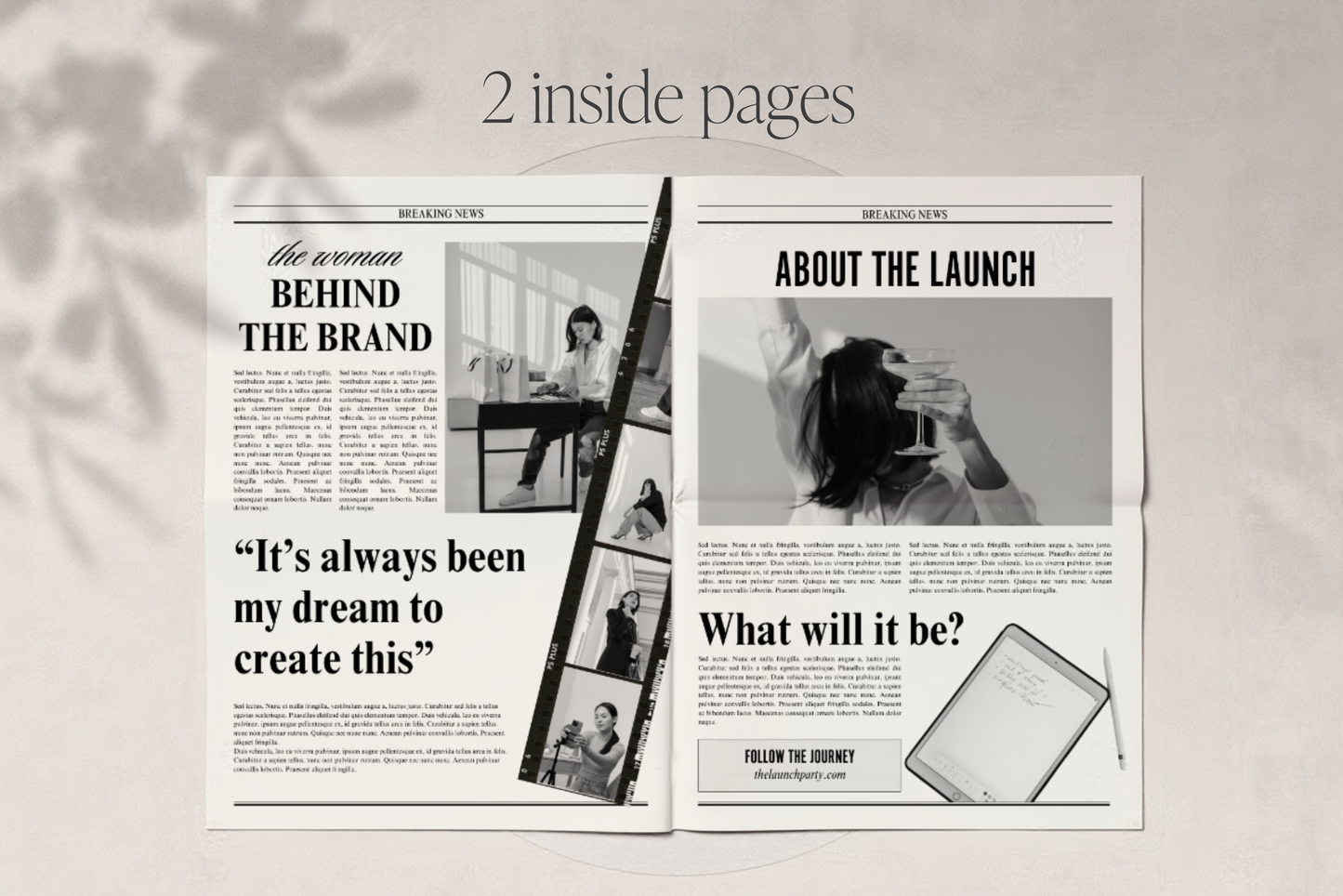 Canva Business Brand Newspaper Template, Editable Newspaper Announcement, Custom Newspaper For Branding Photoshoot | Digital Download