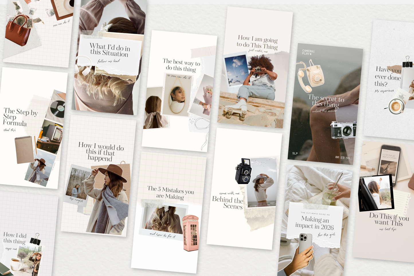 Aesthetic Collage Scrapbook Style Instagram Reel Cover Templates for Canva | Reels Cover Template, Instagram Canva, Instagram content | Digital Product