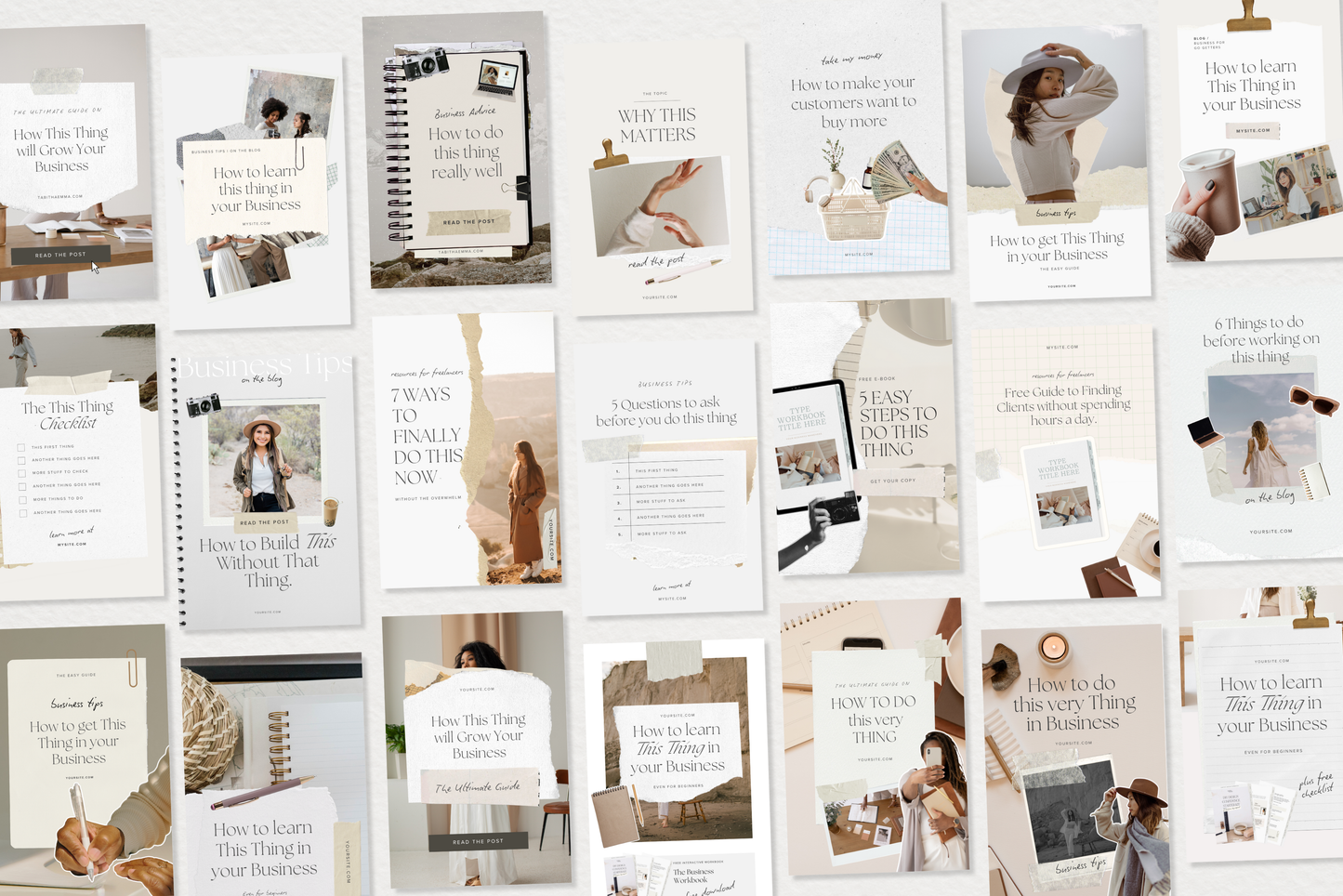 Pinterest Pin Collage Templates for Canva | Canva Pin Templates, Pinterest Design, social media content canva templates
