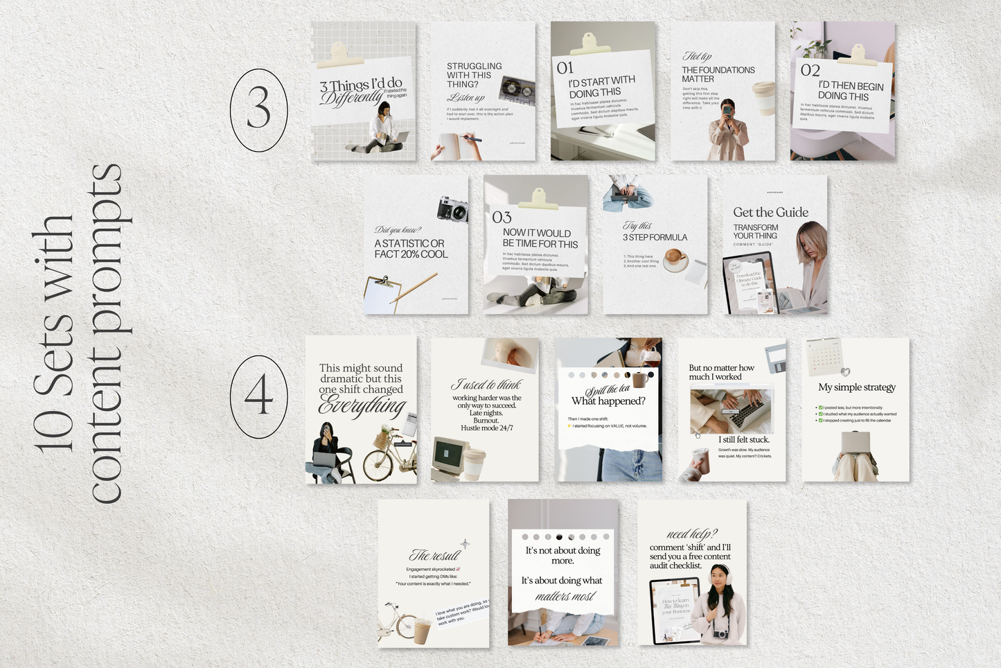 Instagram Carousel Templates for Small Business Canva Story Telling Social Media Posts collage scrapbook style | Digital Downloads