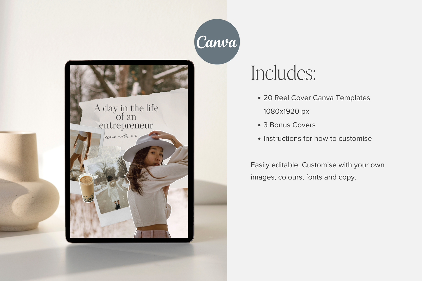 Aesthetic Collage Scrapbook Style Instagram Reel Cover Templates for Canva | Reels Cover Template, Instagram Canva, Instagram content | Digital Product