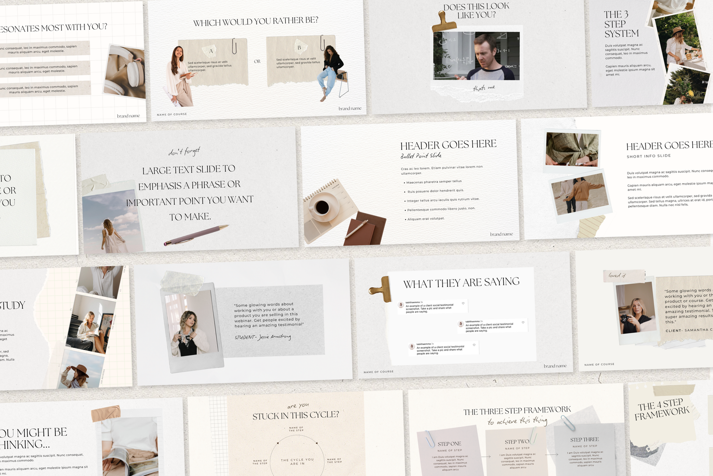 Course Presentation Slide Deck Scrapbook Collage 100 Slides for Canva and Powerpoint (digital Download)
