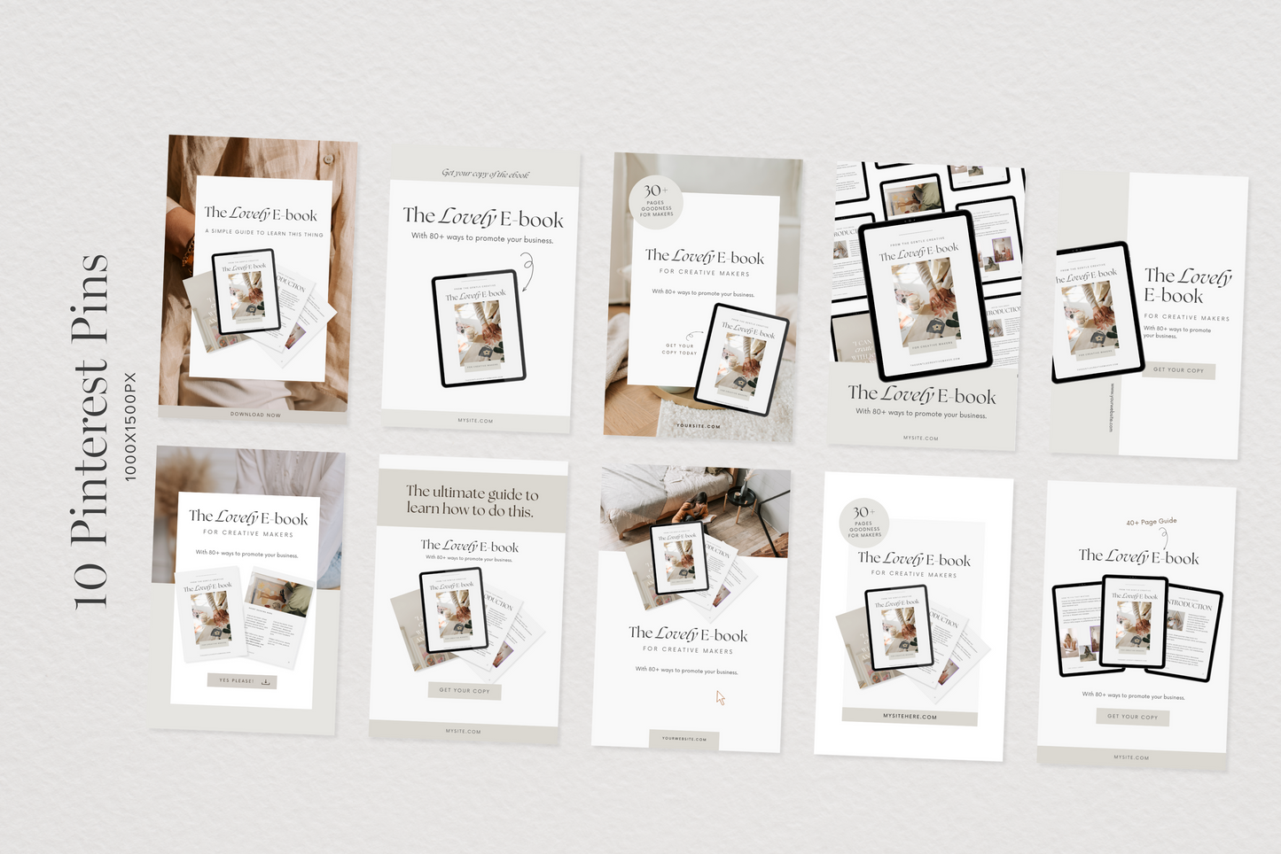 Ebook Marketing Promotion Graphics Canva Templates (Digital Download)