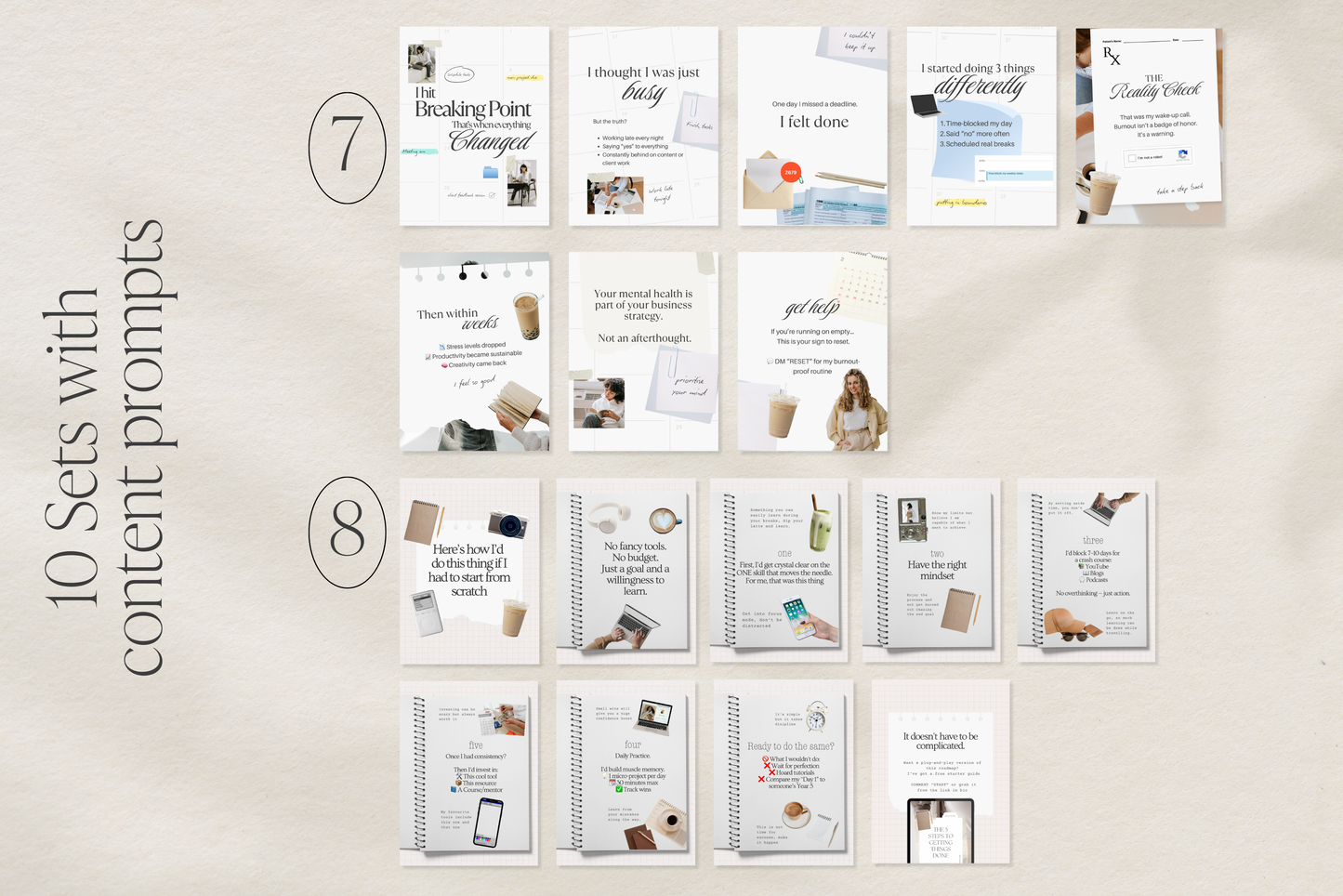 Instagram Carousel Templates for Small Business Canva Story Telling Social Media Posts collage scrapbook style | Digital Downloads