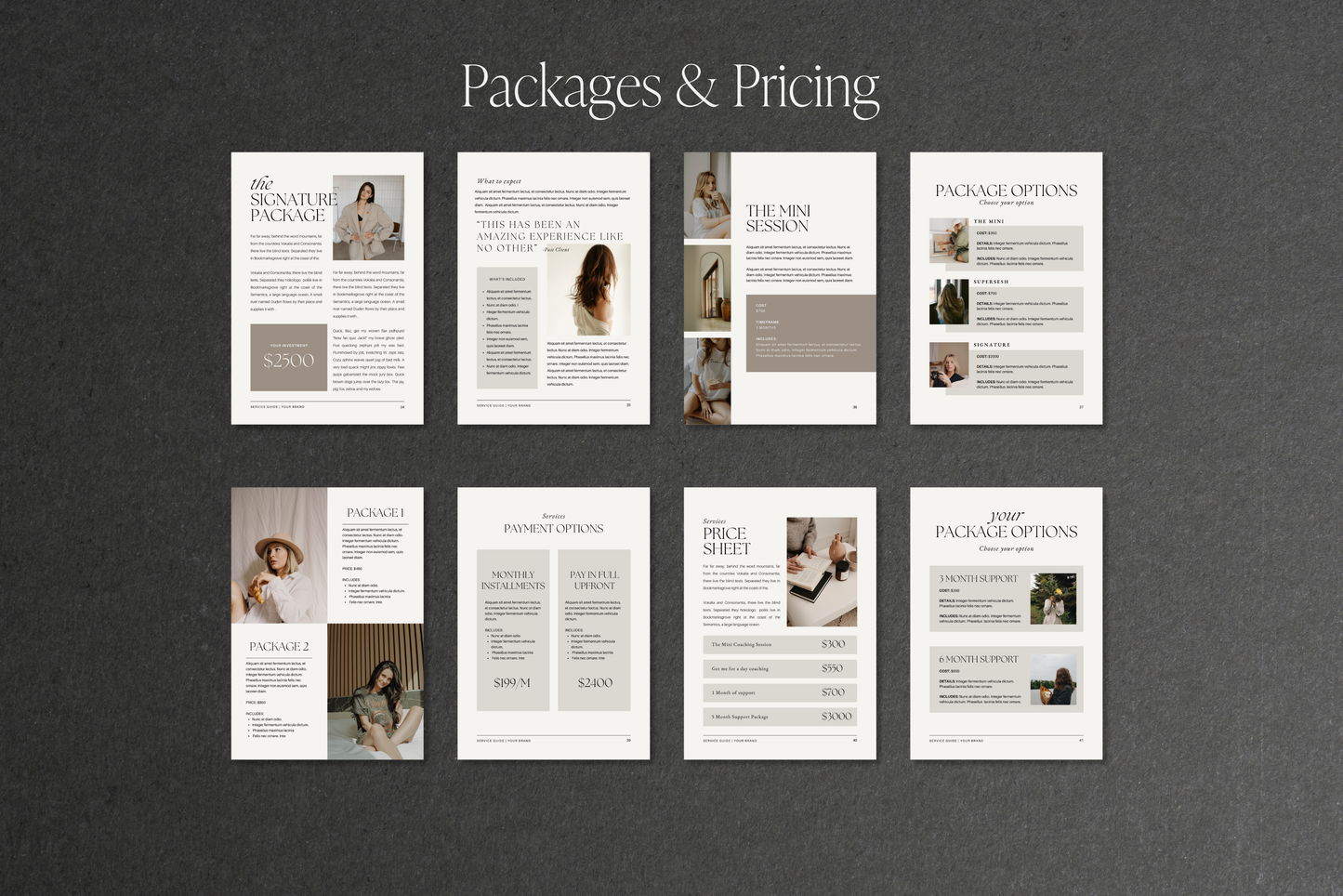 Service and Pricing Guide Canva template for coaches and freelancers | Editable 60 Pages (Digital Download)