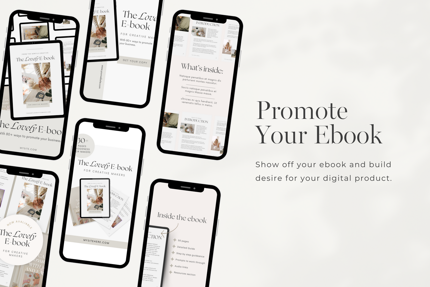 Ebook Marketing Promotion Graphics Canva Templates (Digital Download)