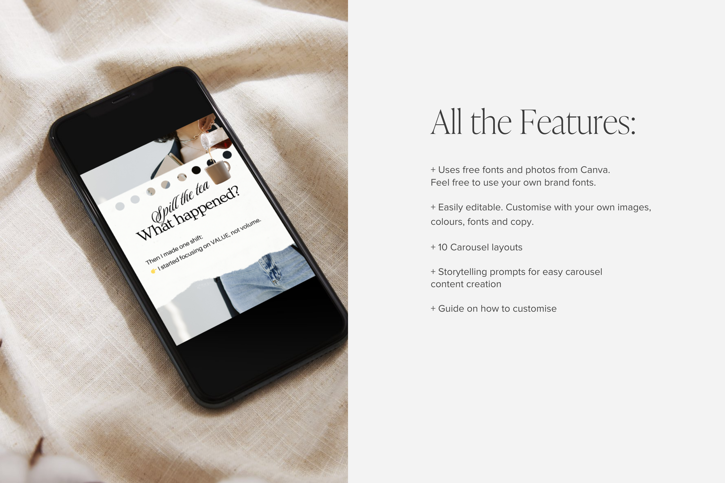 Instagram Carousel Templates for Small Business Canva Story Telling Social Media Posts collage scrapbook style | Digital Downloads