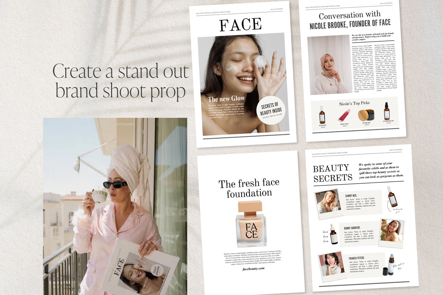 Canva Business Brand Newspaper Template, Editable Product Announcement, Custom Newspaper For Branding Photoshoot | Digital Download