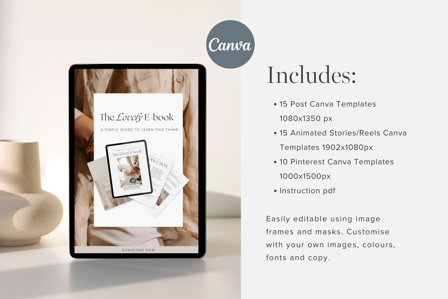 Ebook Marketing Promotion Graphics Canva Templates (Digital Download)