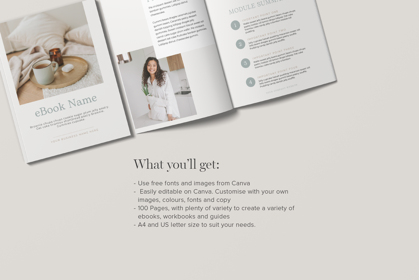 Canva Ebook Workbook Template 100 Pages (Digital Download)