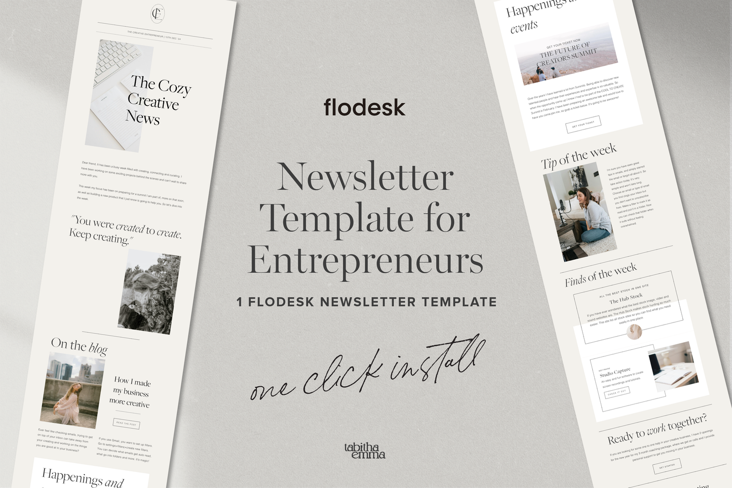 Flodesk Email Newsletter Template | Weekly News Email Marketing for Small Business, Coach, Blogger (Digital Download)