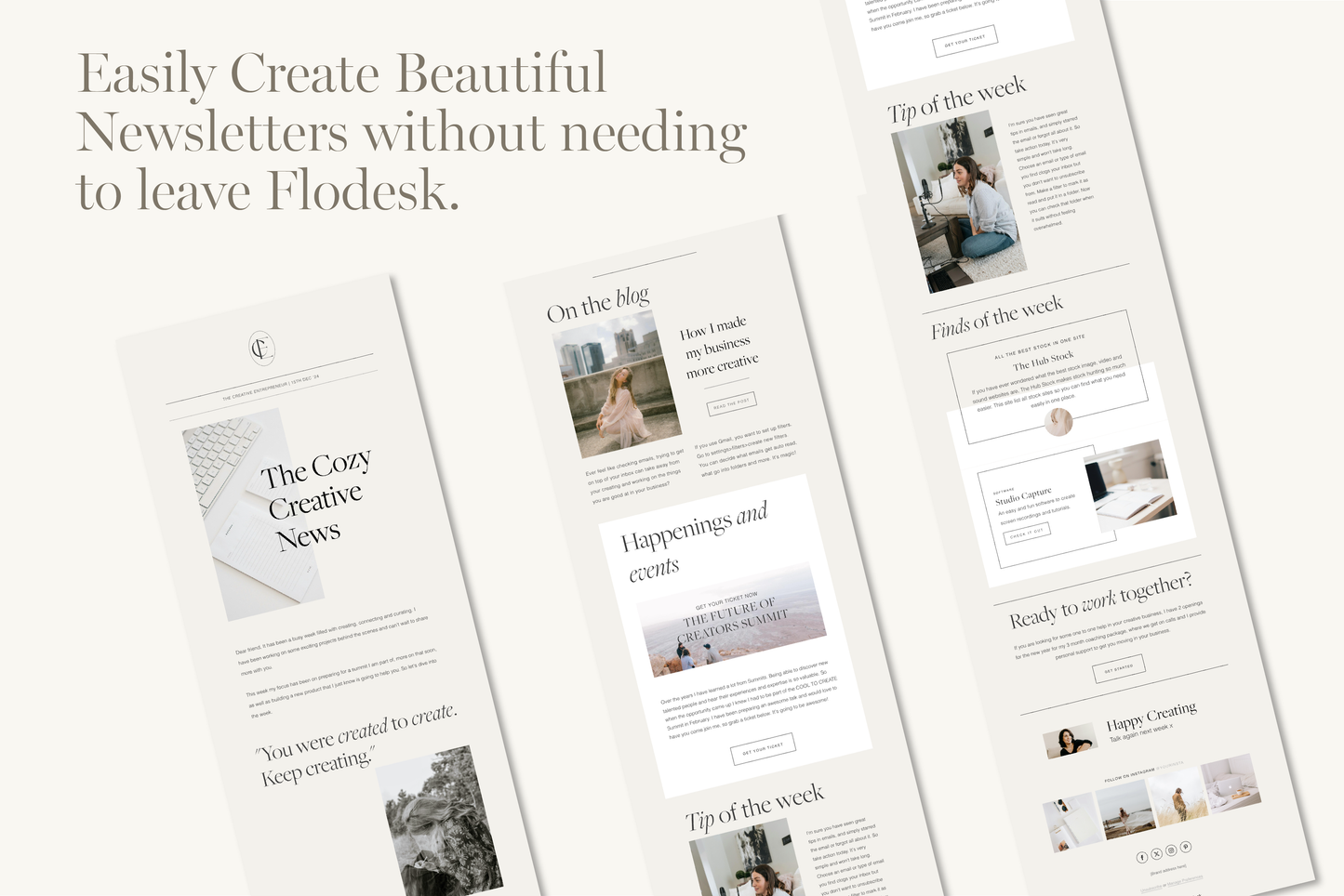 Flodesk Email Newsletter Template | Weekly News Email Marketing for Small Business, Coach, Blogger (Digital Download)