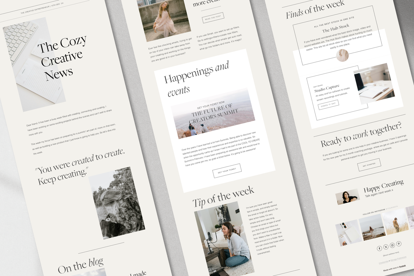Flodesk Email Newsletter Template | Weekly News Email Marketing for Small Business, Coach, Blogger (Digital Download)