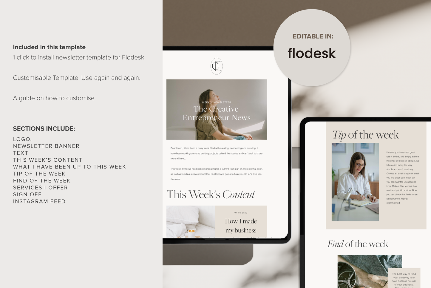 Flodesk Marketing Email Newsletter Template