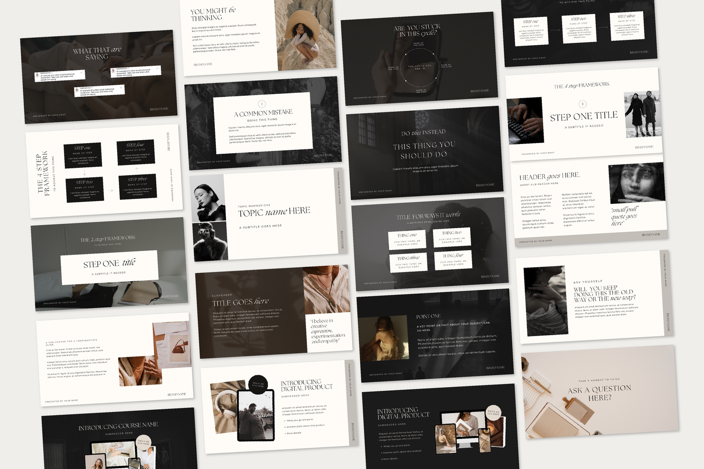 Luxury Webinar, Masterclass Course Presentation Slide Deck | 100 Slides Canva Keynote Powerpoint, online course, workshop, course creator (Digital Download)