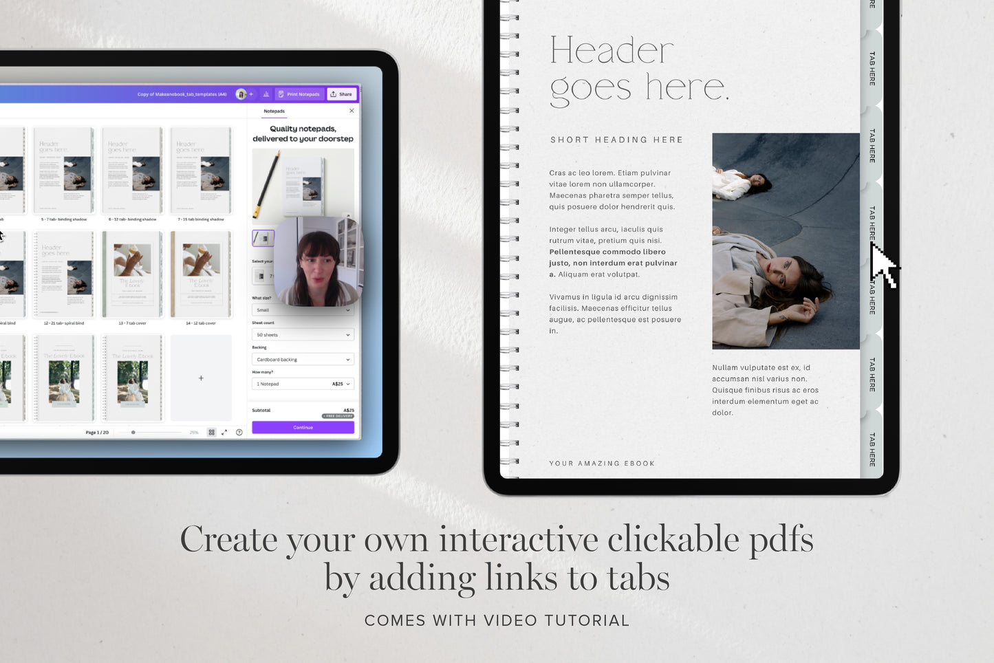 Editable Digital Tab Document Kit Canva Template