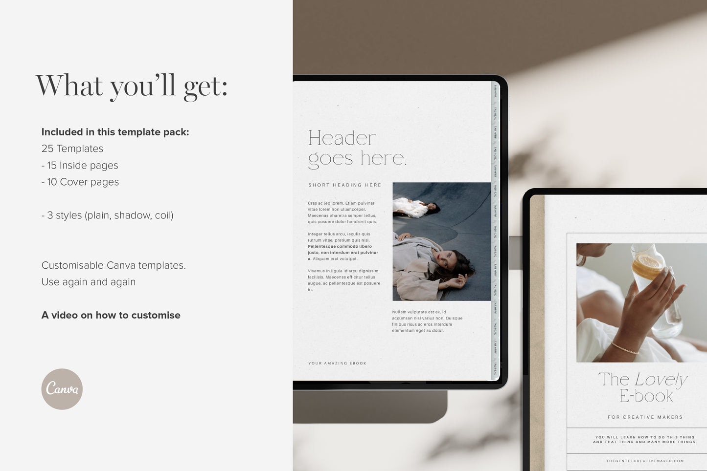 Editable Digital Tab Document Kit Canva Template