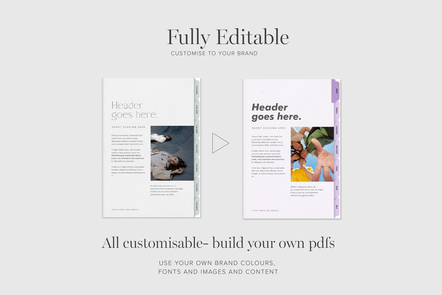 Editable Digital Tab Document Kit Canva Template