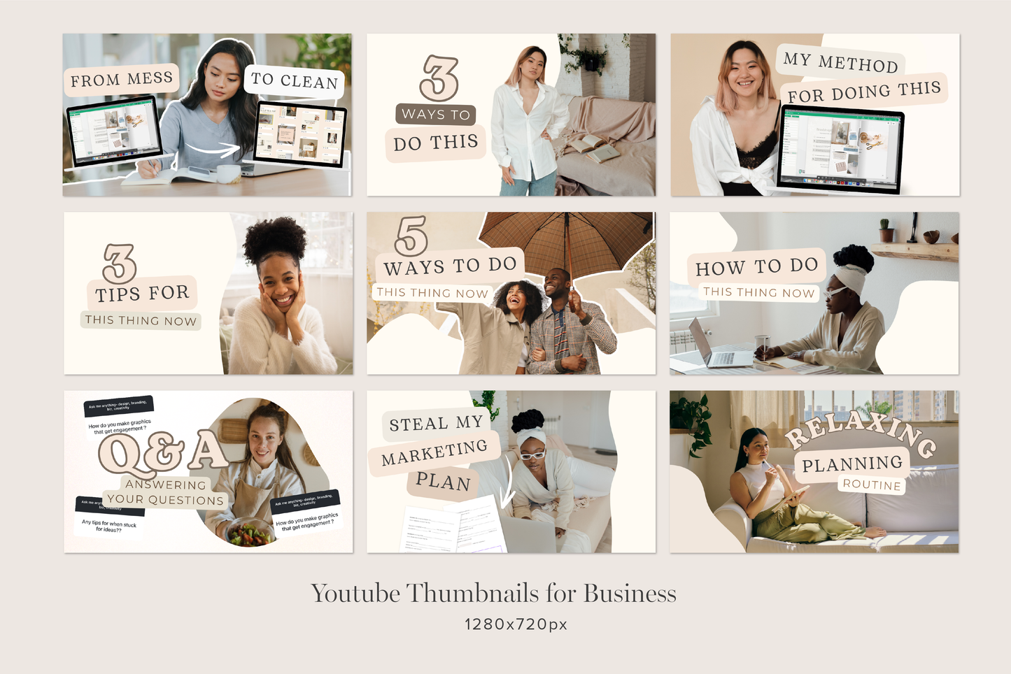Youtube Thumbnail Canva Template for Business and Coaches Channels