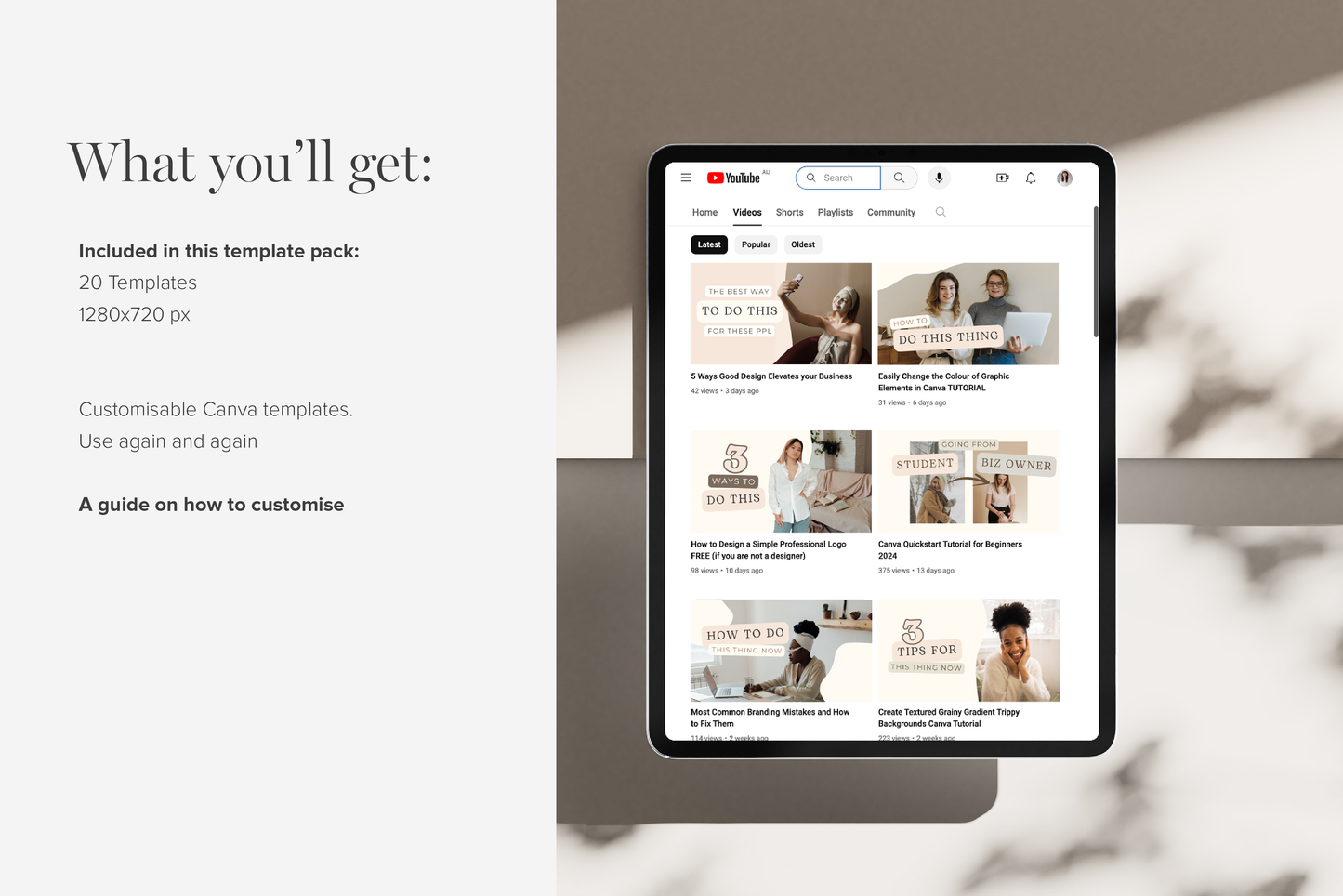 Youtube Thumbnail Canva Template for Business and Coaches Channels