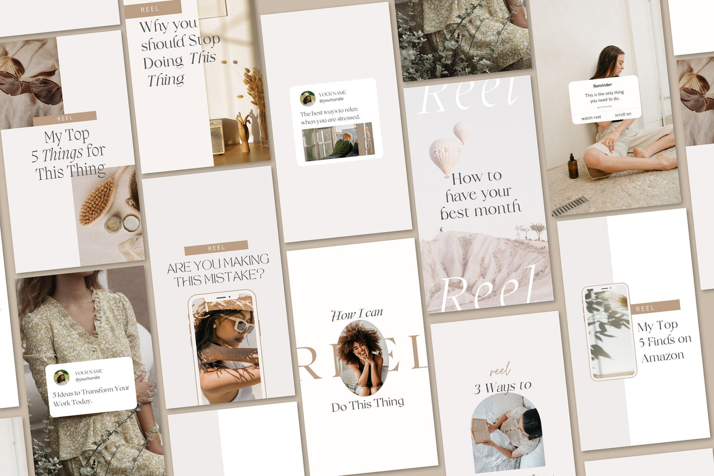 Instagram Reel Cover Templates for Canva (Digital Download)