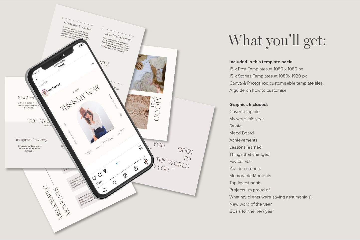Year in Review Social Media Template (Digital Download)