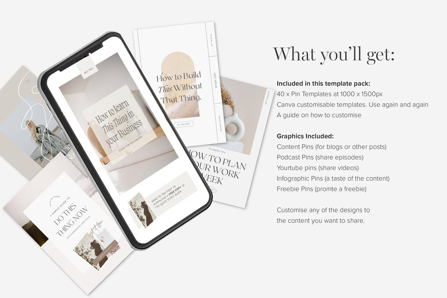 Pinterest Pin Templates for Canva (Digital Download)
