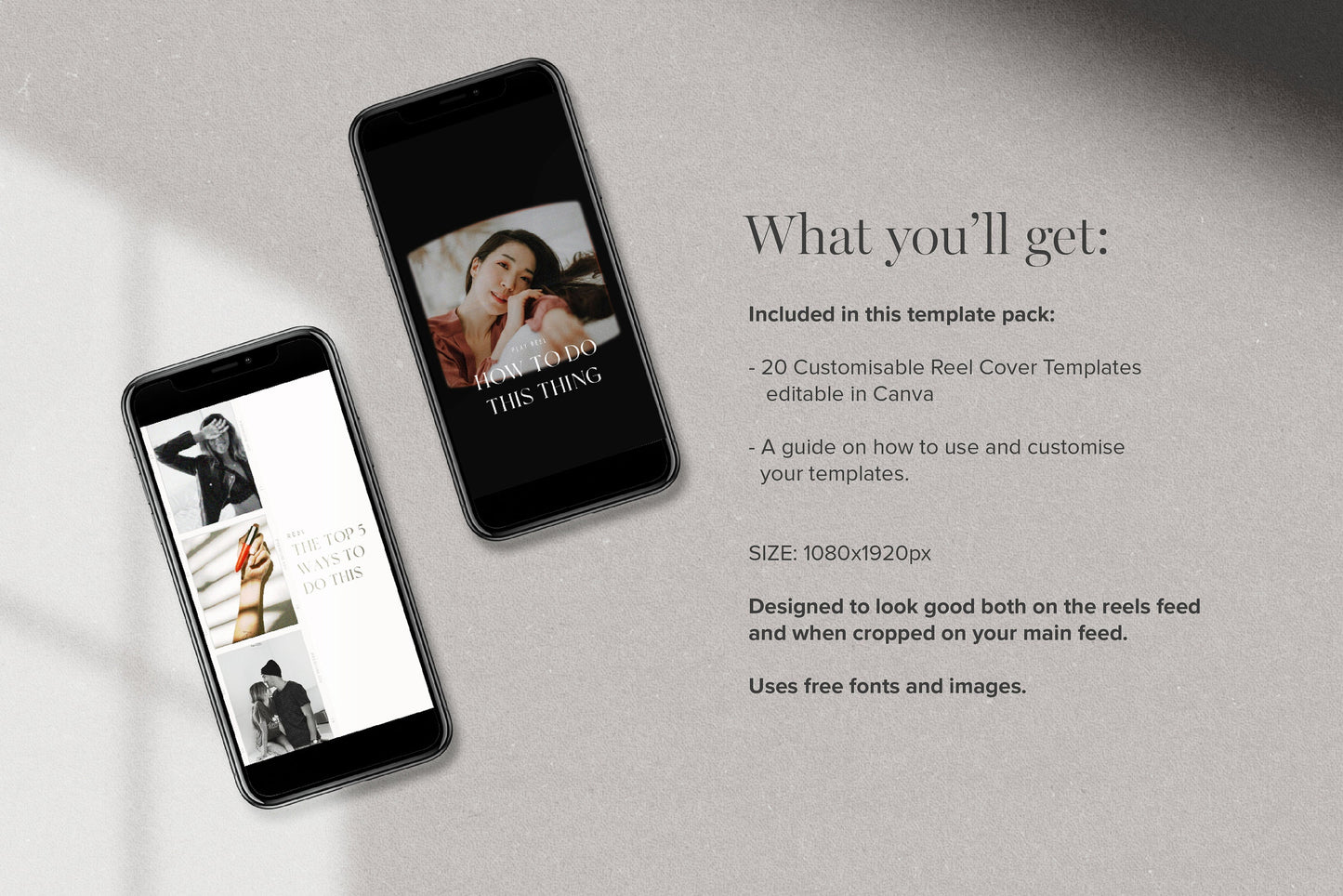 Instagram Reel Cover Templates for Canva Retro Vintage Film Aesthetic (Digital Download)