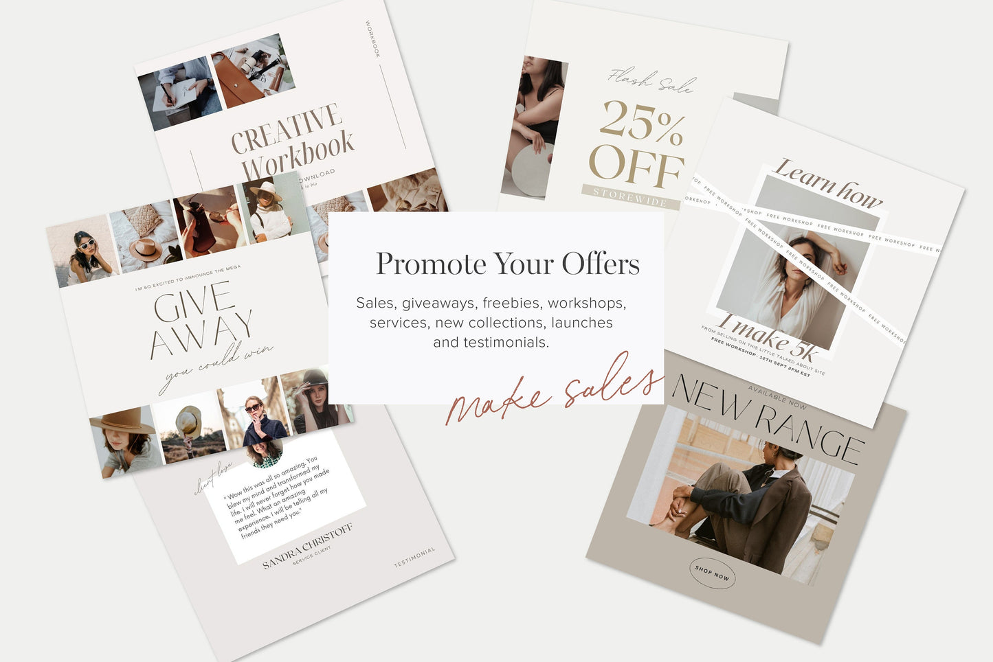 Instagram Promotional Canva Templates 100 Feed and Stories Graphics (Digital Download)