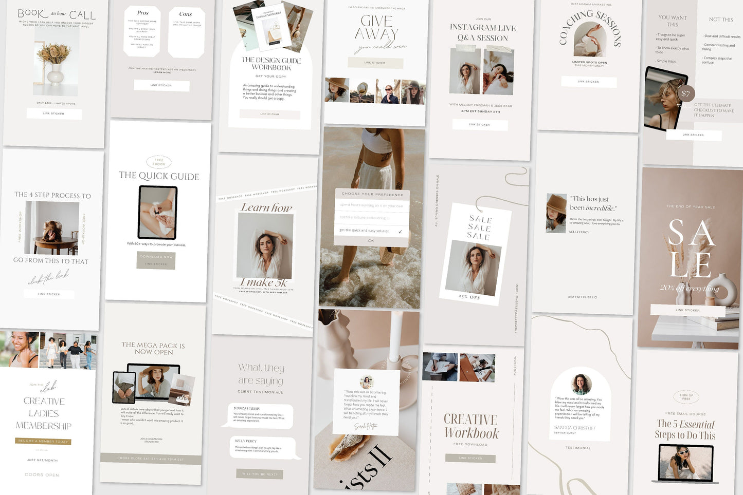 Instagram Promotional Canva Templates 100 Feed and Stories Graphics (Digital Download)