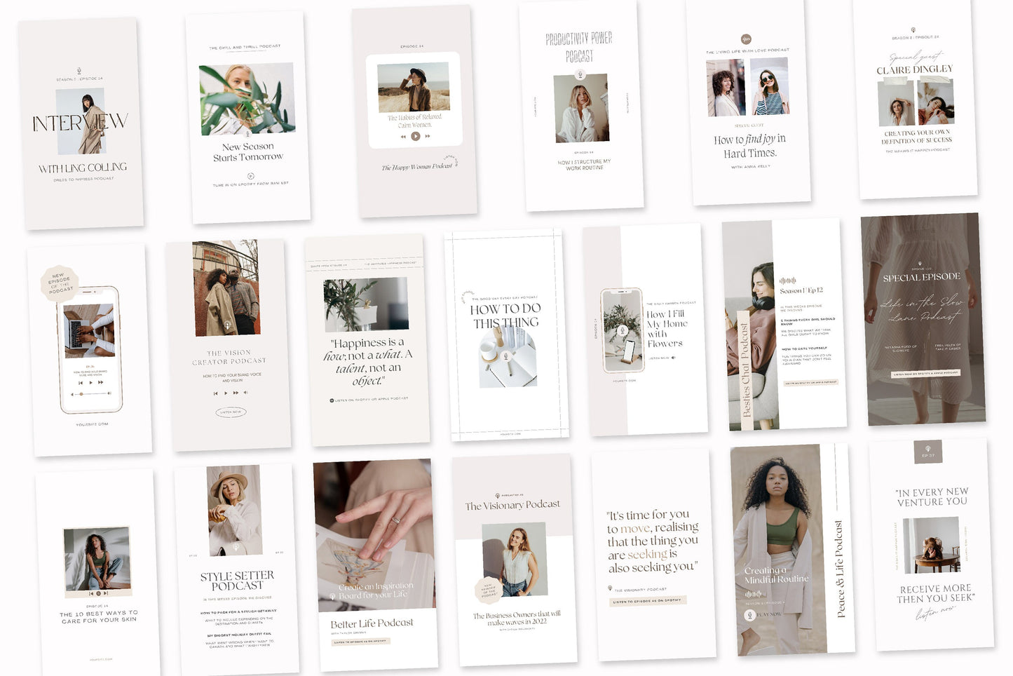 Instagram Podcast Promotion Templates for Canva (Digital Download)