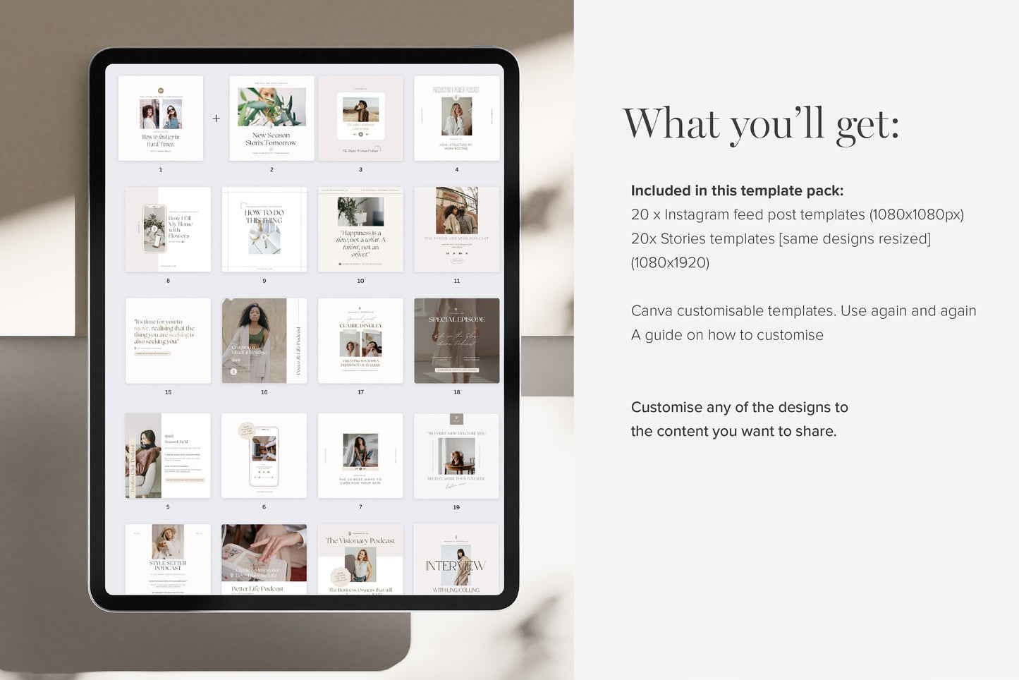 Instagram Podcast Promotion Templates for Canva (Digital Download)