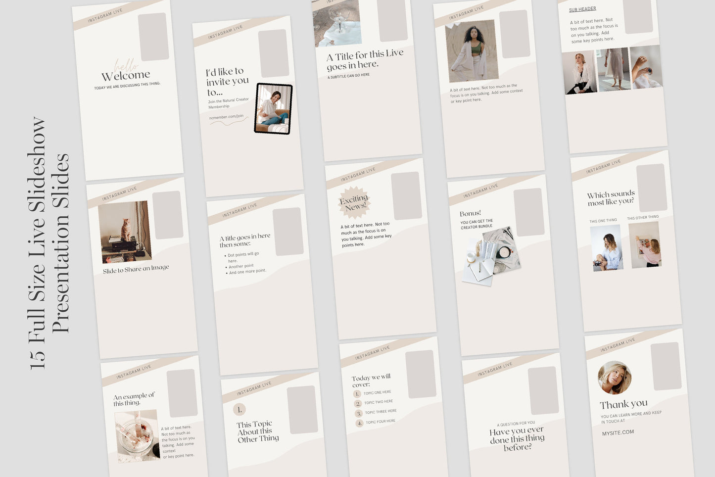 Instagram Live Presentation Slides Templates for Canva (Digital Download)