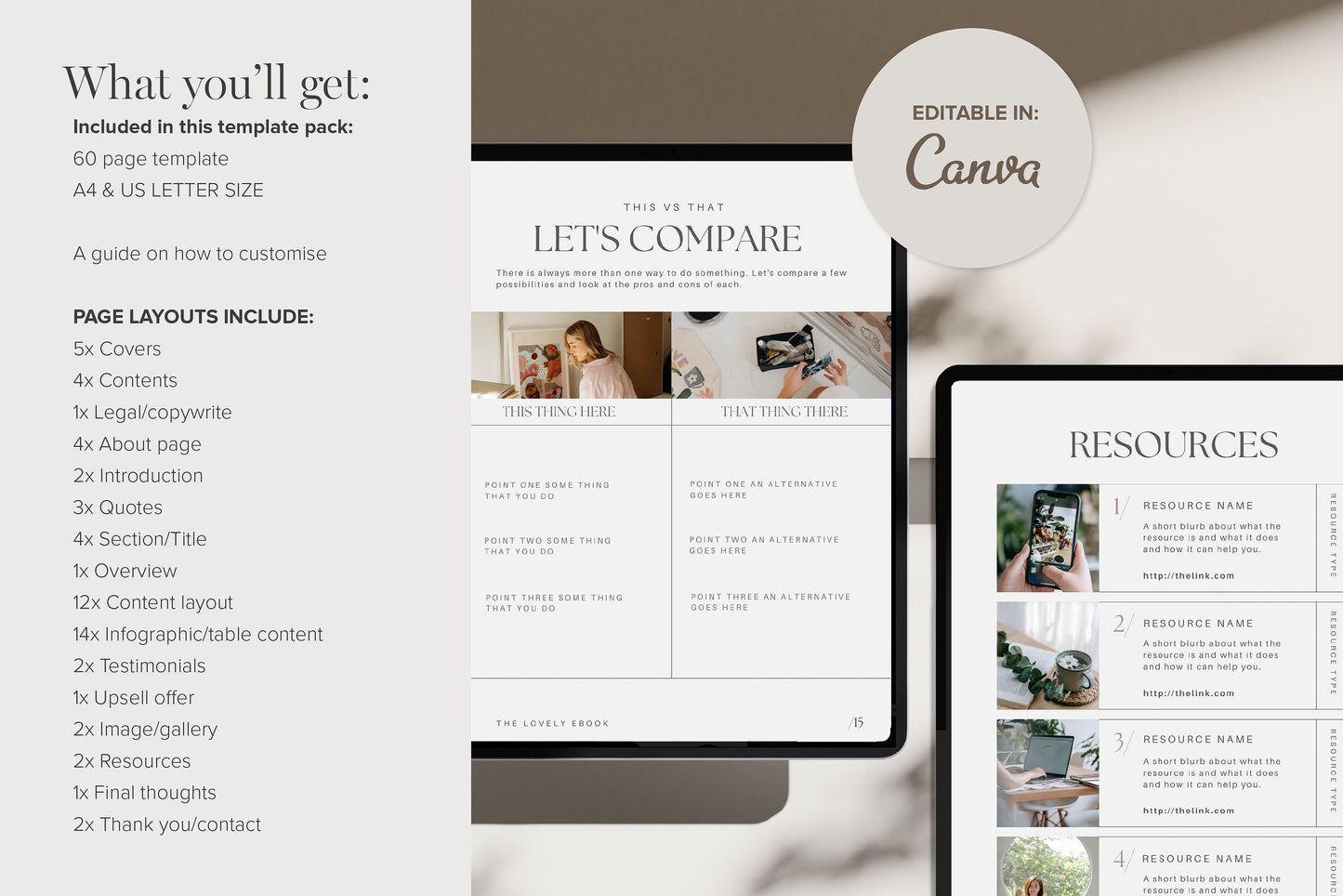 Editable Canva Ebook Template 60 Pages (Digital Download)