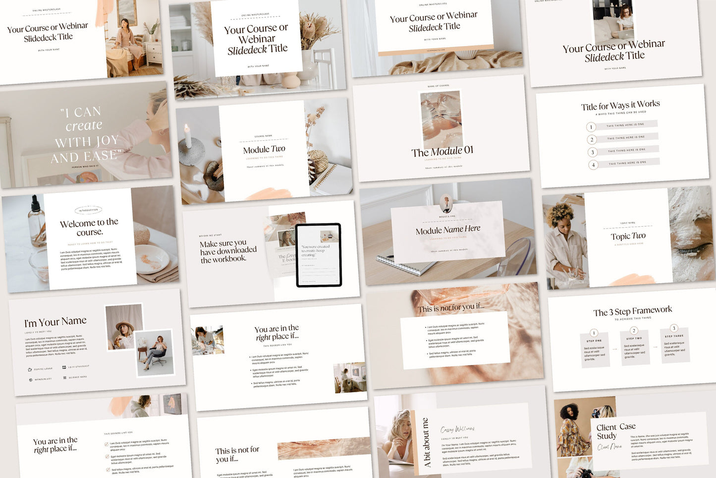 Webinar and Course Presentation 100 Slide Deck Canva, Keynote and Powerpoint