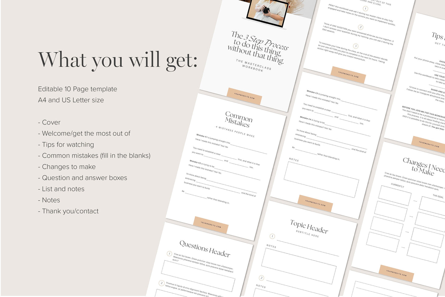 Editable Canva Webinar Workshop Workbook Template (Digital Download)