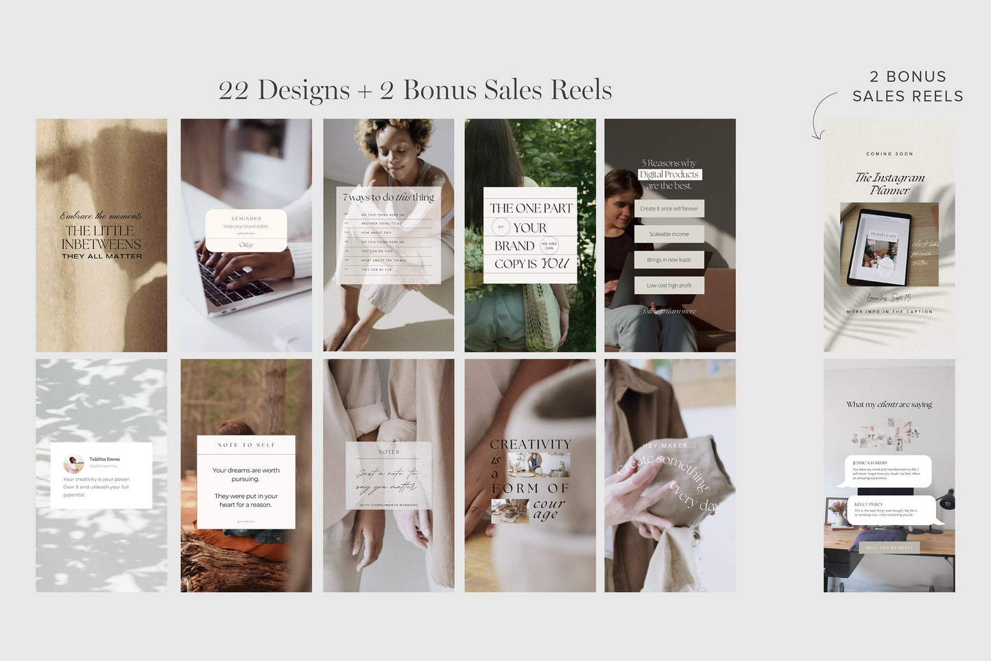 Instagram Video Reel Templates Motivational Quote Reels for Canva (Digital Download)