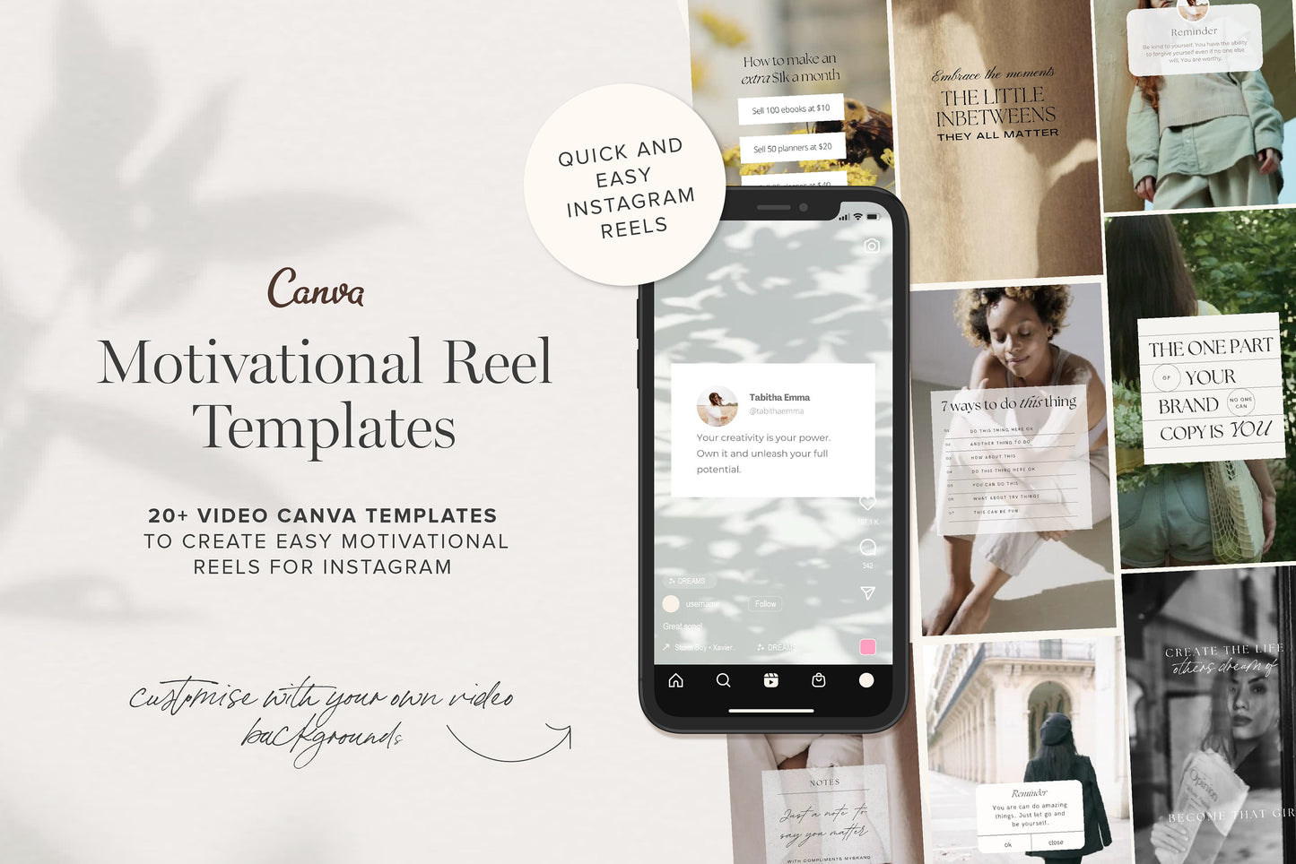Motivational instagram reel templates canva