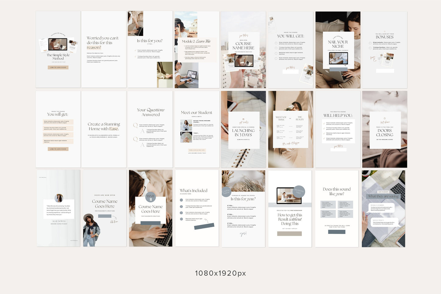 Course Launch Instagram Promotional Canva Templates (Digital Download)