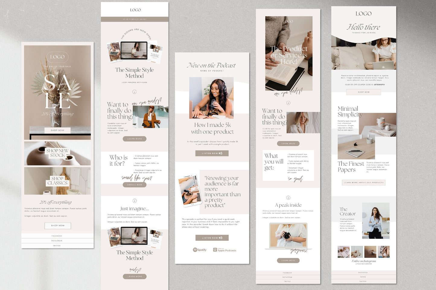 Email Marketing Newsletter Canva Templates (Digital Download)