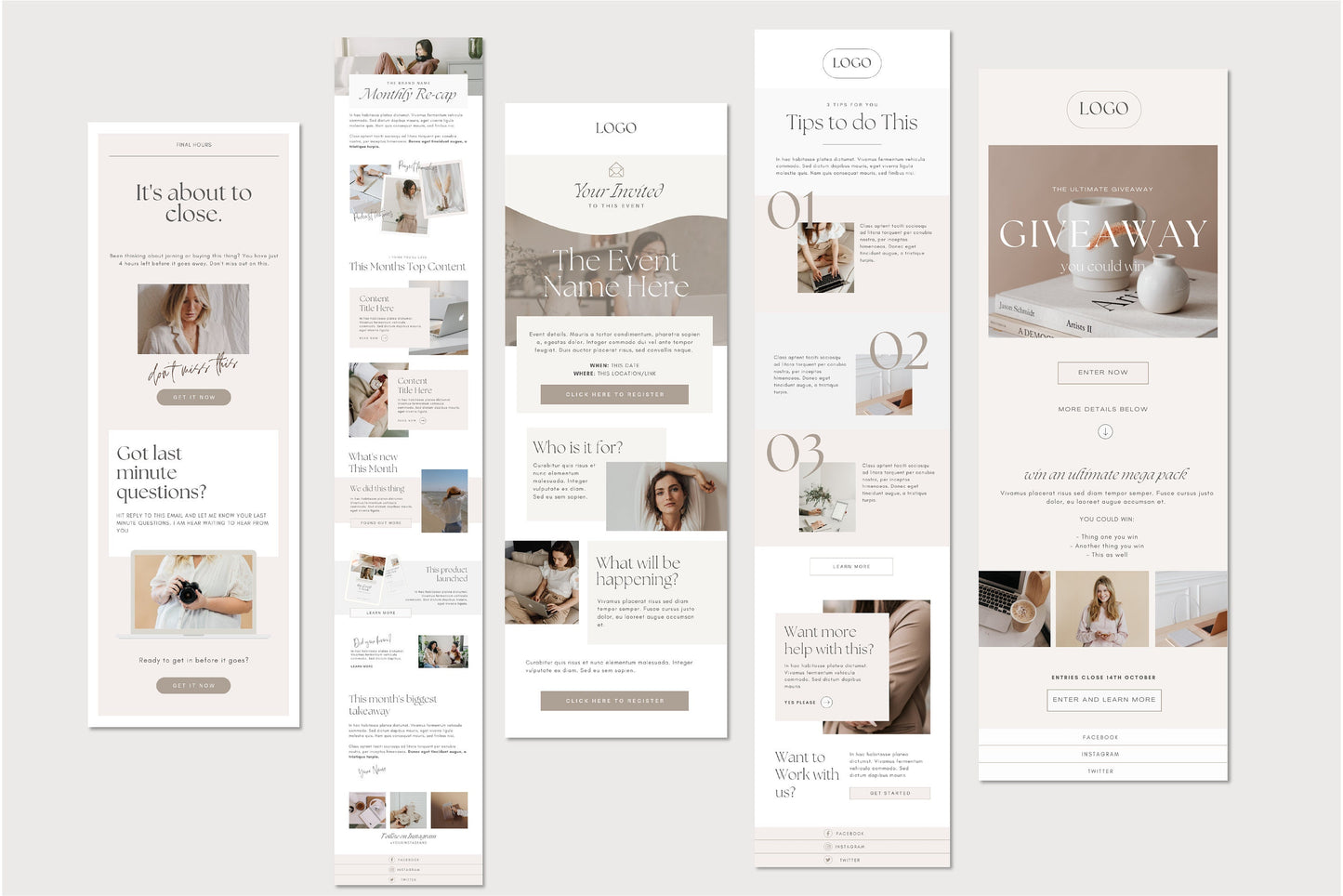 Email Marketing Newsletter Canva Templates (Digital Download)