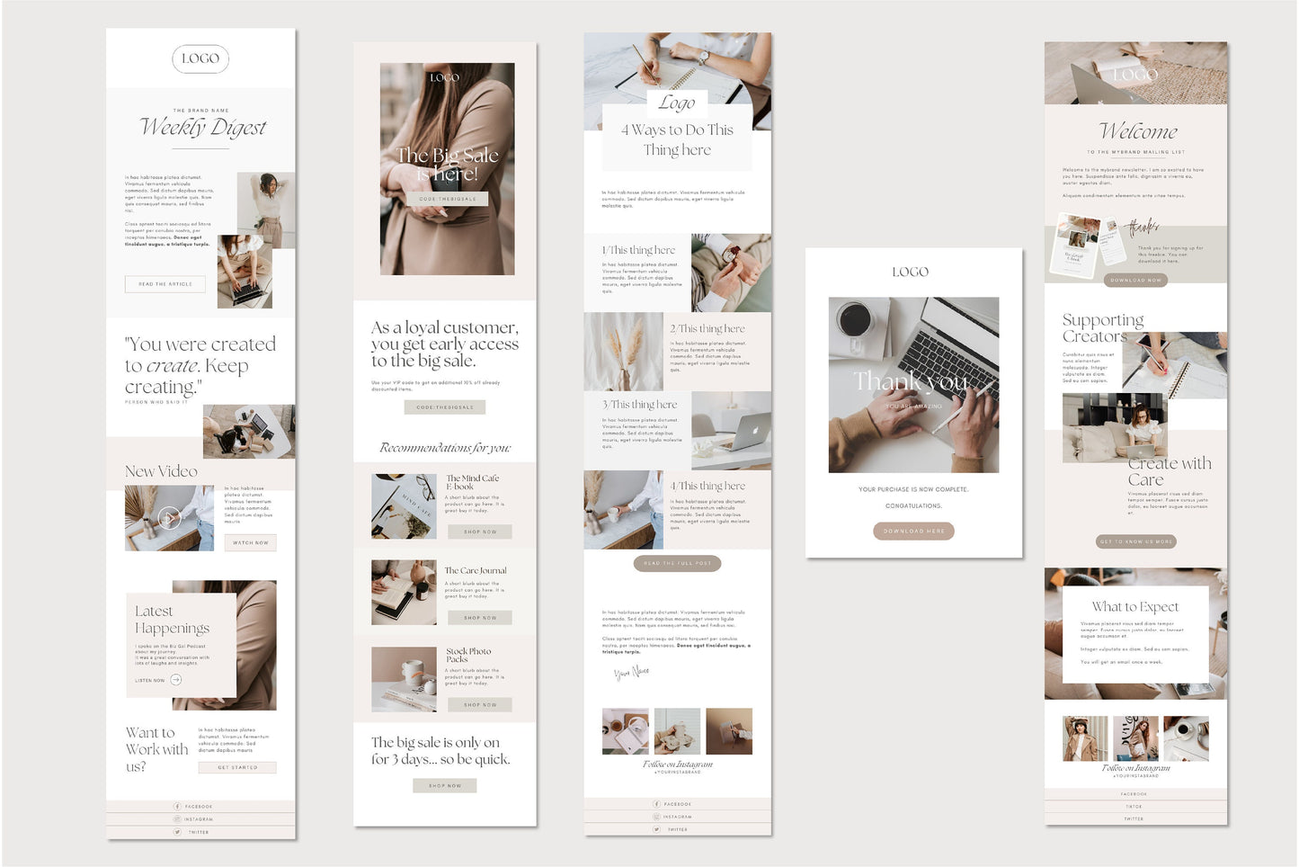 Email Marketing Newsletter Canva Templates (Digital Download)