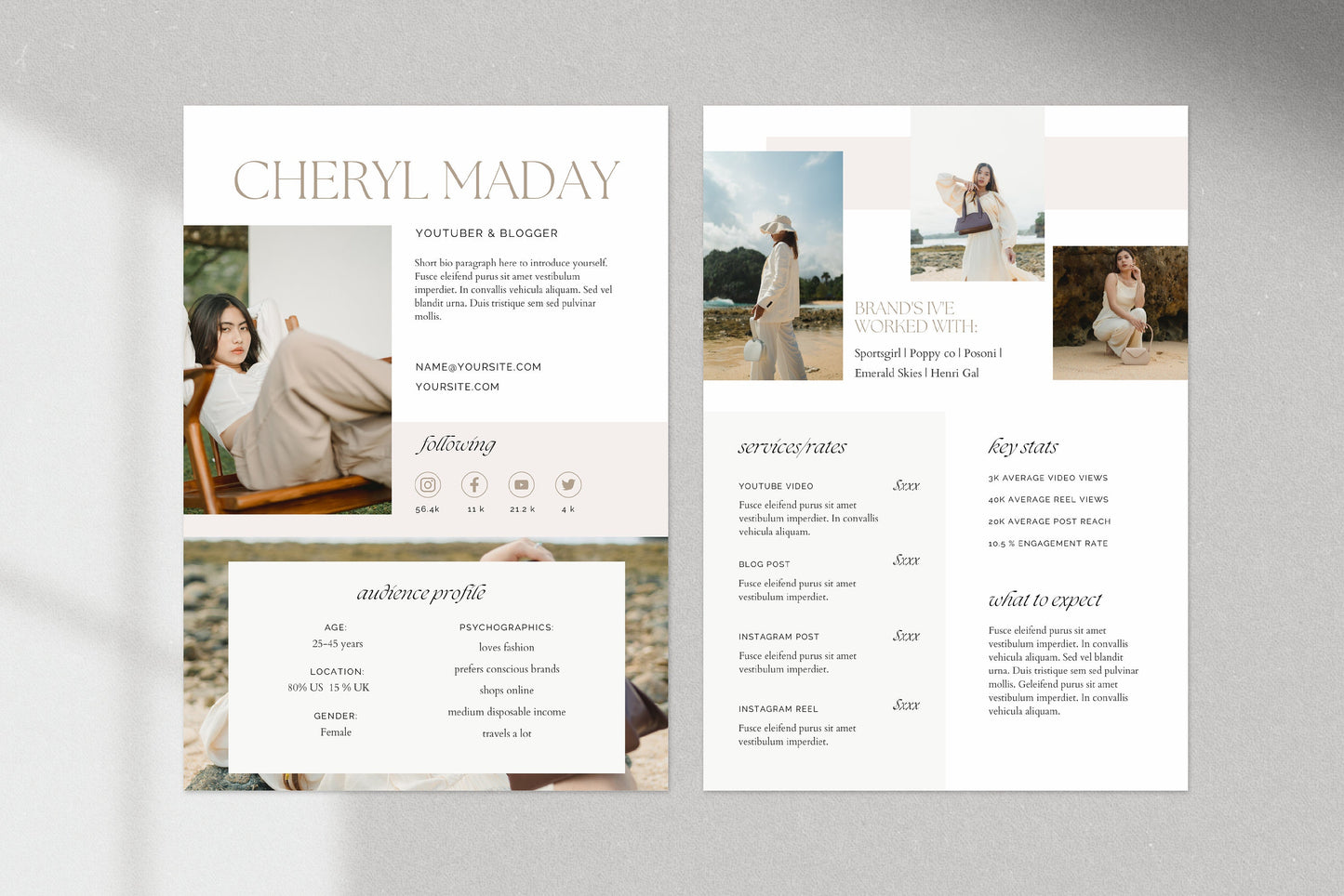 2 Page Media Kit Canva Template (Digital Download)