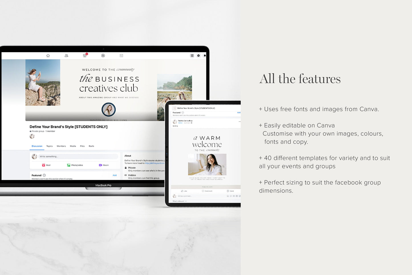 Facebook Group Canva Templates 40 Graphics (Digital Download)