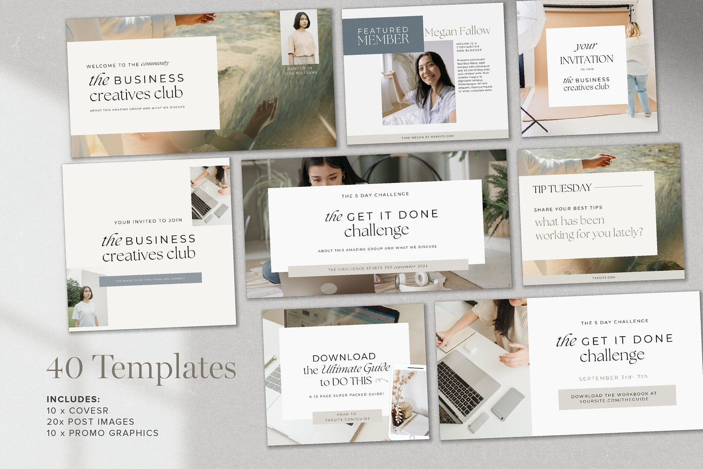 Facebook Group Canva Templates 40 Graphics (Digital Download)