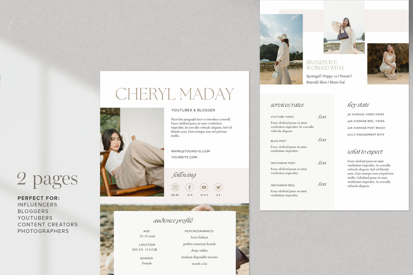 2 Page Media Kit Canva Template (Digital Download)